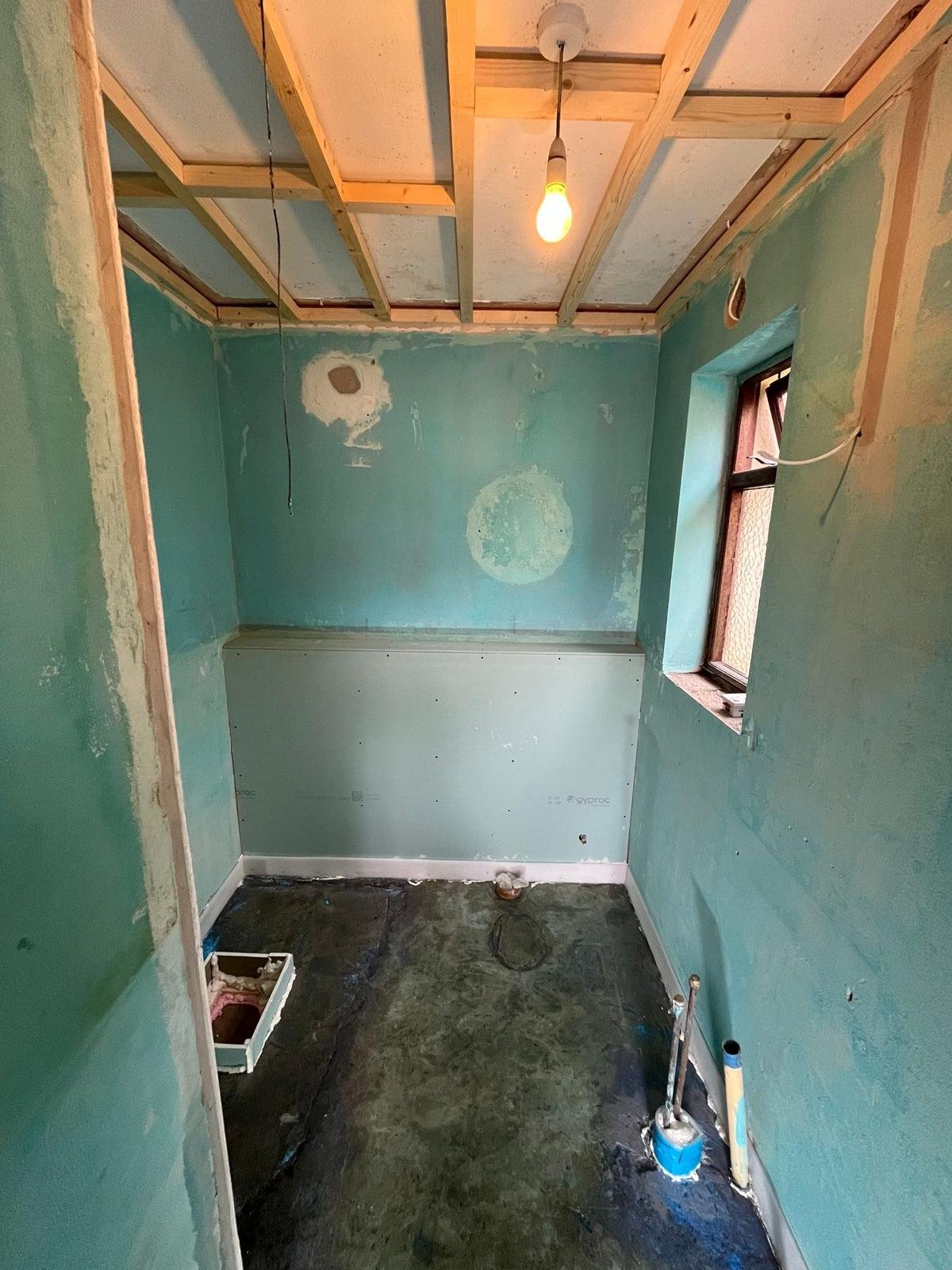 Bathroom wall and fixture work