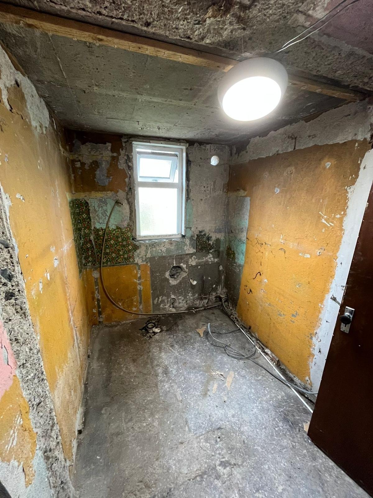 Bathroom renovation before finishing